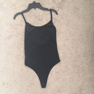 Brandy Melville black velvet thong body suit